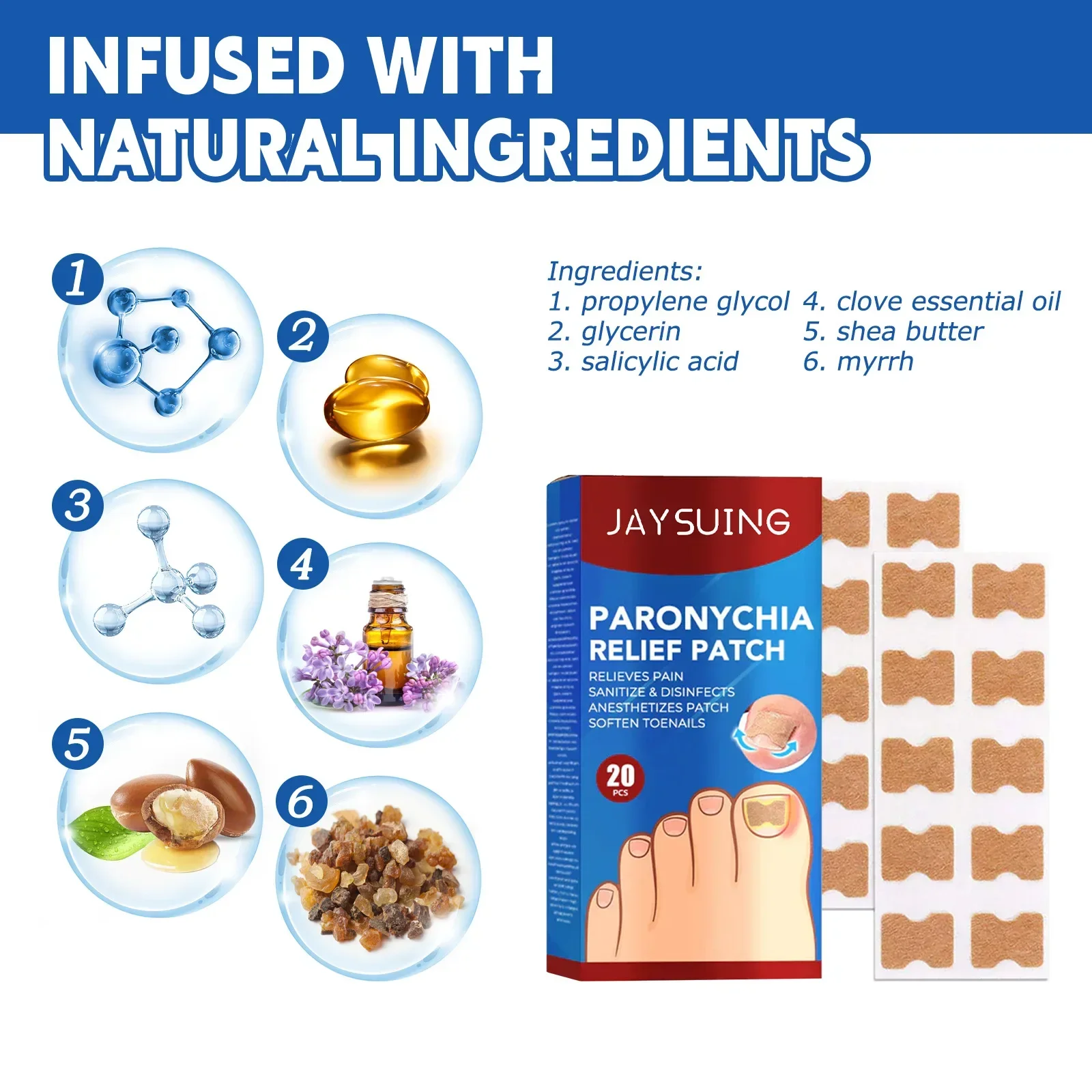 20pcs nail correction stickers ingrown toenail corrector patch waterproof paronychia treatment pedicure tool