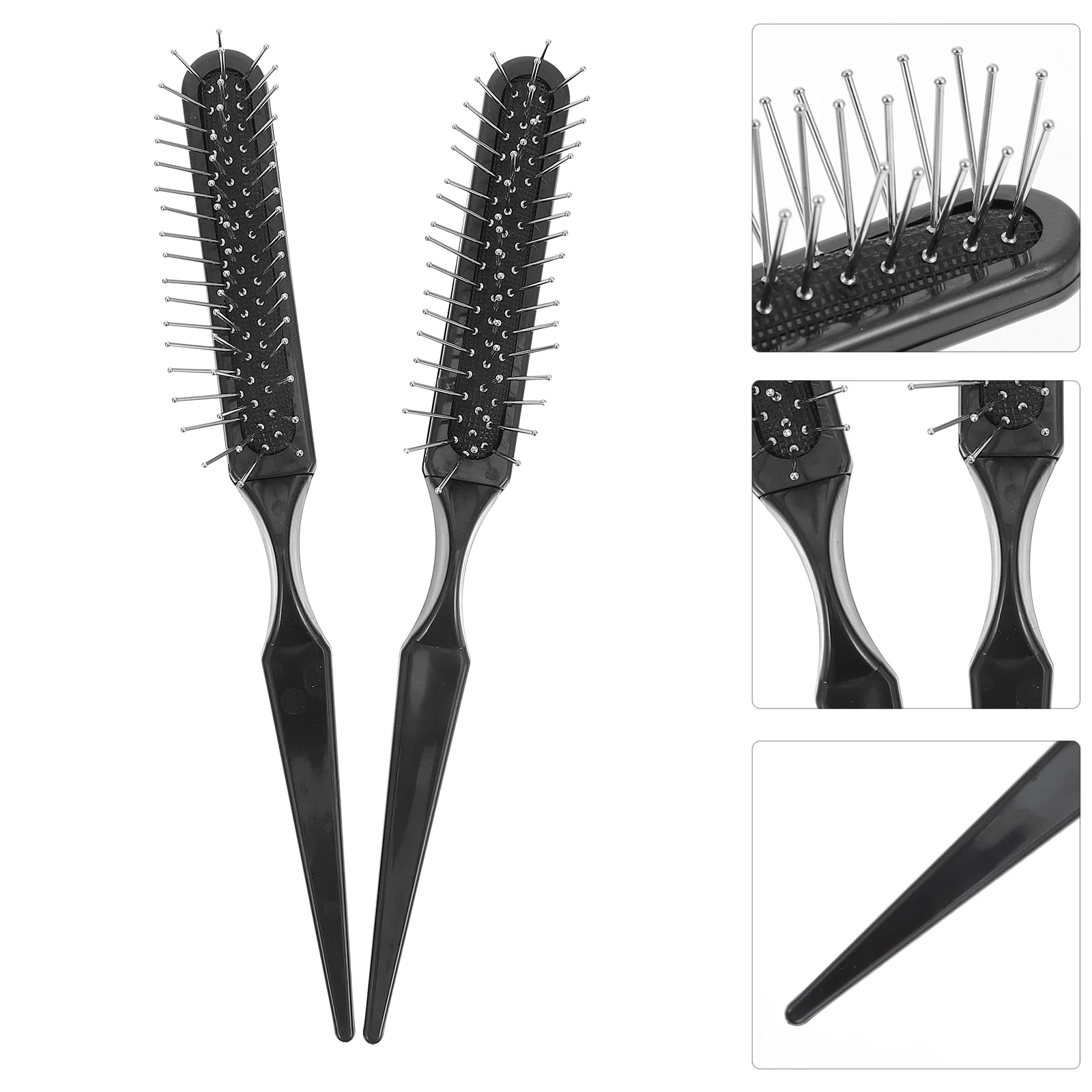 

2 Pcs Hair Comb Brush with Rat Tail Pick Dye Bag Airbag Massage Abs Wire Bristle