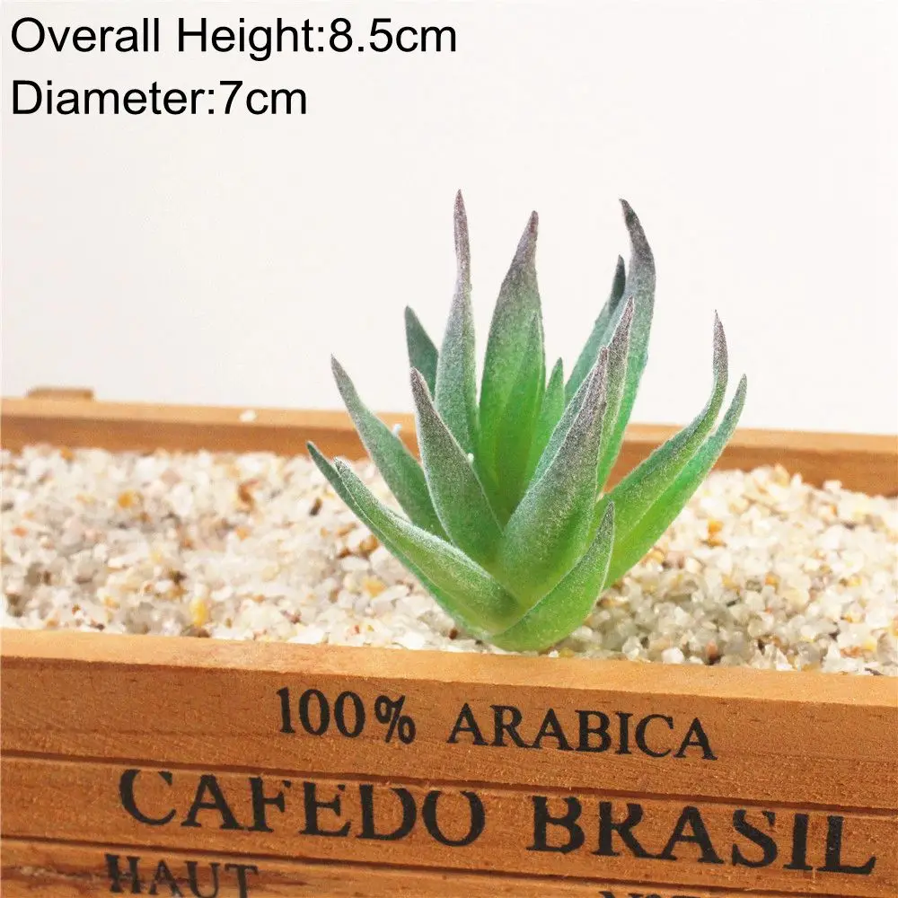 Verdant Flocked Artificial Succulents for Home and Garden Decor