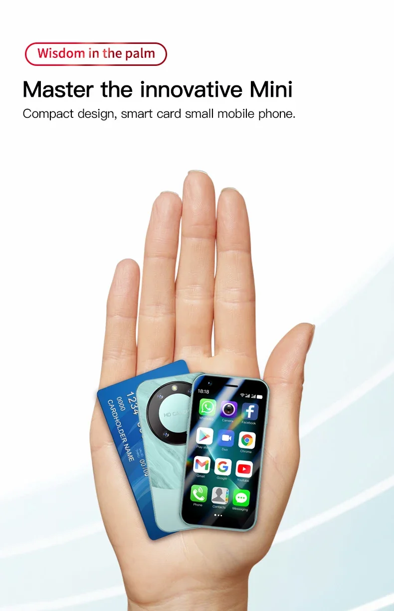 Teléfono Inteligente Mini FUFFI F8 Pro, Teléfono Android con Face ID, Portátil, Mini Celular de 8.1 Pulgadas HD, 16 GB de ROM, Batería de 2000 mAh