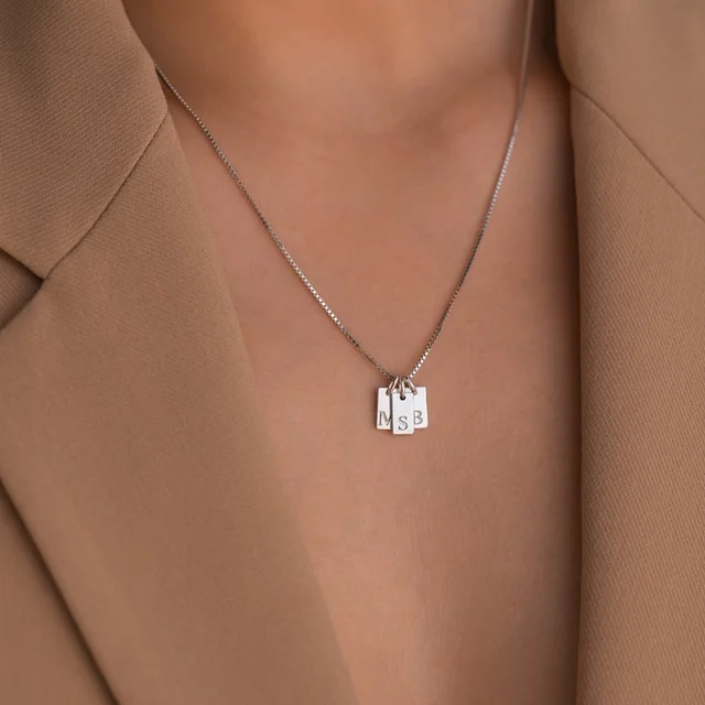 SUNIBI Initial Necklace Engraved A-Z Alphabet Charm Necklace Box Chain Stainless Steel Women's Minimalism Jewelry Gift Wholesale 5