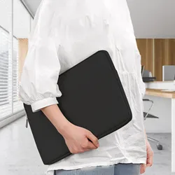 Waterproof Black Neoprene Foam Tablet Carrying Case with Zipper - 14 - inch