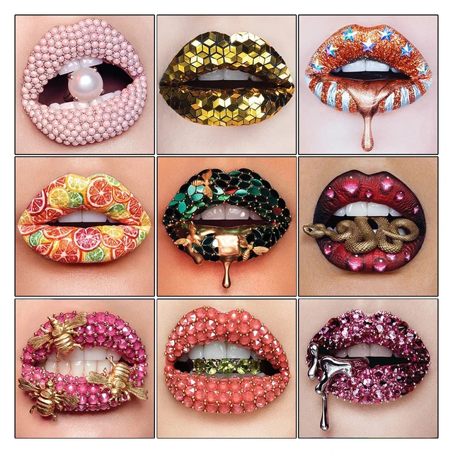 Diamond Painting Full Drill Lips  Diamond Painting Perfume Chanel - 5d Diy  Diamond - Aliexpress