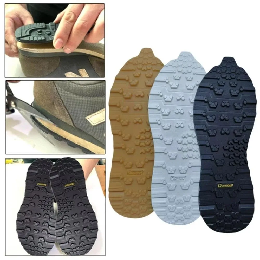 1Pair Wearable Rubber Non-Slip Shoe Stickers Wear-resistant DIY Cuttable Sole Repair Stickers Leather Compatible Thick Material