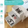 White Desk with 4 Drawers - 47 inch Gaming Desk with Monitor Stand, Computer Gaming Desk with LED Lights Power Outlets 6