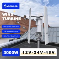 Éolienne à axe vertical 3000W 3KW 12V 24V 48V, générateur éolien certifié CE, énergie gratuite, démarrage à basse vitesse, hors réseau pour usage domestique 1