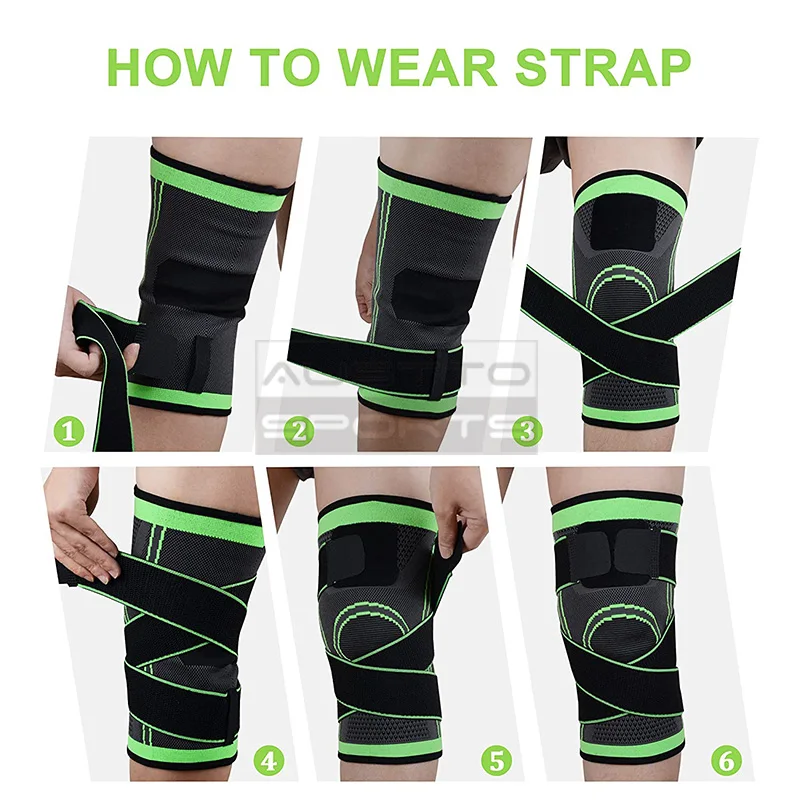 Austto Knee Brace Compression Sleeves with Strap Support Men Women Knee pain Meniscus tear Sports