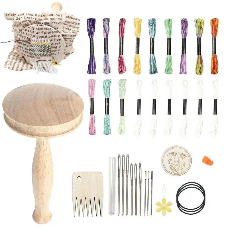 Darning Mushroom Wooden Darning Tool Compact Lightweight Sewing Kits With  Different Color Threads And Needles - AliExpress