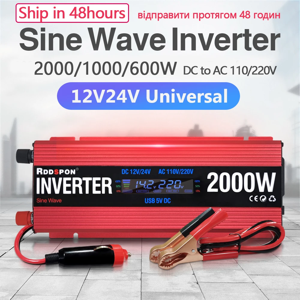

Инвертор 12 В 220 В Sinus Wave Инвертор солнечной энергии 600 Вт 1000 Вт 2000 Вт автомобильный инвертор Sinus Wave конвертер Солнечный Инвертор Трансформатор