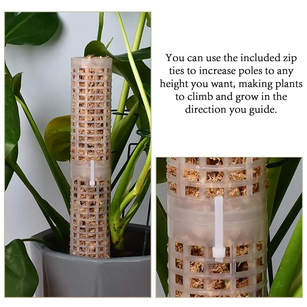 Plant Climbing Frame Stackable Plant Moss Stick Plastic Hollowed Design Moss Pole Potted Plants Climbing Supporting Stick 1 Set plant climbing support