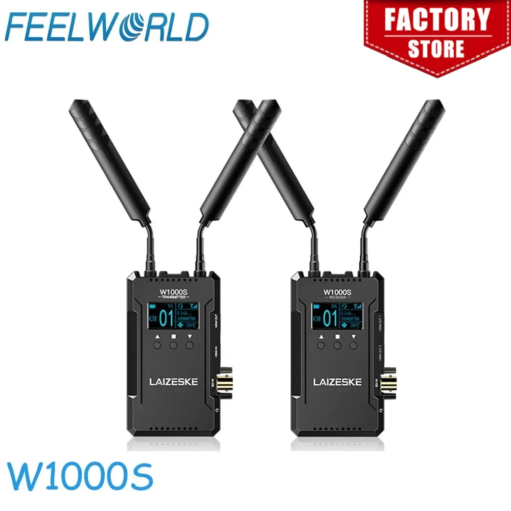 FEELWORLD LAIZESK W1000S 1082P HD 1000FT 듀얼 HDMI SDI 입출력 무선 비디오 전송 시스템, 전이중 인터콤
