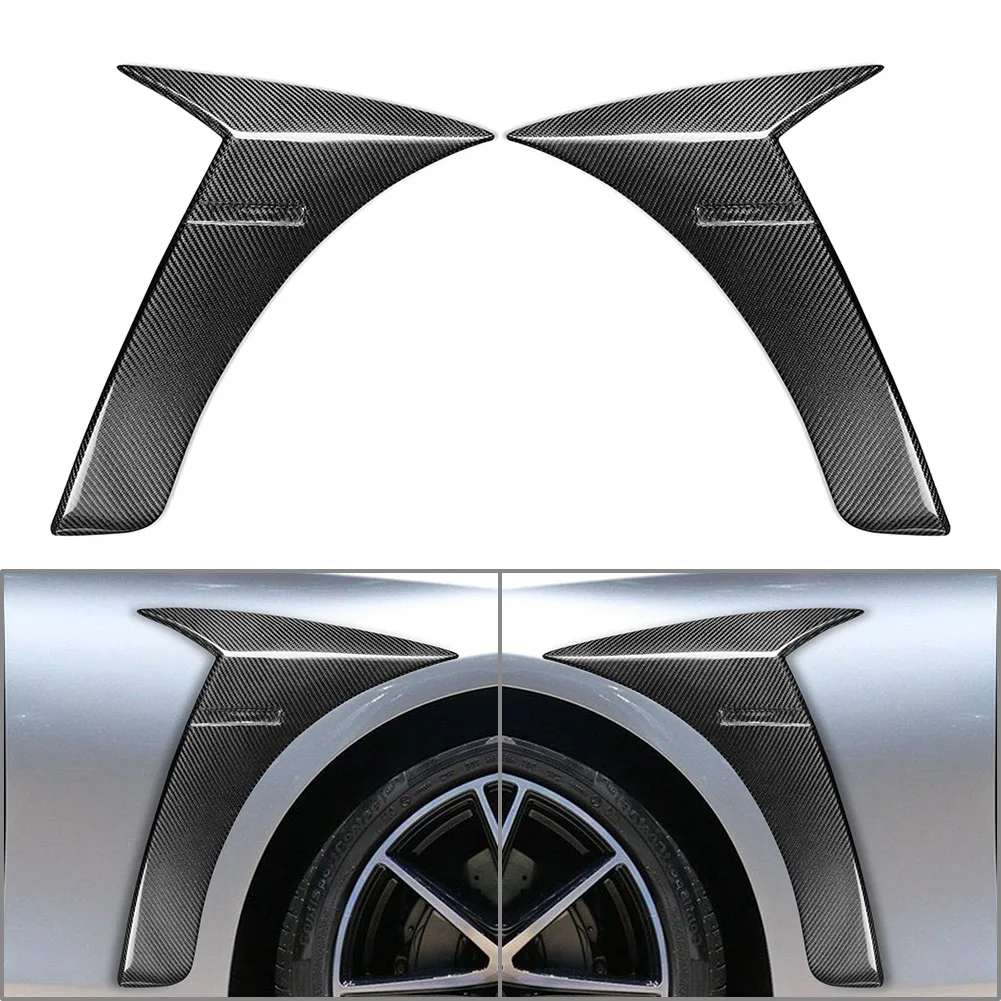 

2Pcs Carbon Fiber Car Side Air Vent Fender Fin For Mercedes Benz S Class W222 S400 S500 S550 S560 S600 S63 S65 AMG 2014-2019