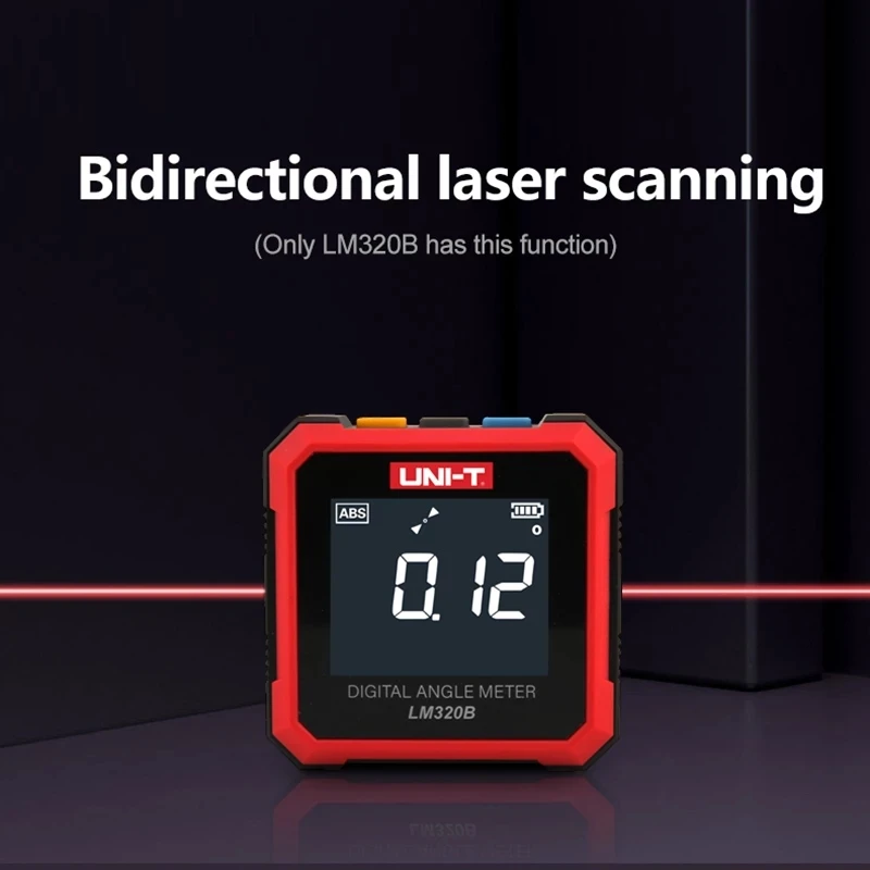UNI-T LM320A LM320B Electronic Angle Meter Digital Protractor Magnetic Inclinometer Angle Tester Bevel Box Backlight 4