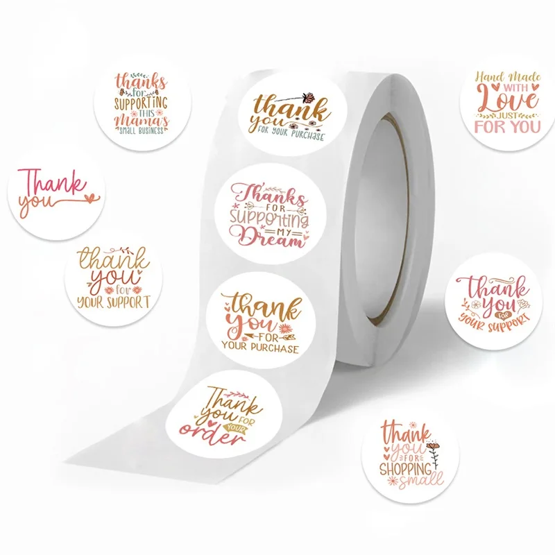 

500PCS Cute Thank You Sticker Paper Labels Sealing Decoration Scrapbooking Korean Stationery Hand Accounting Supplies for Kids
