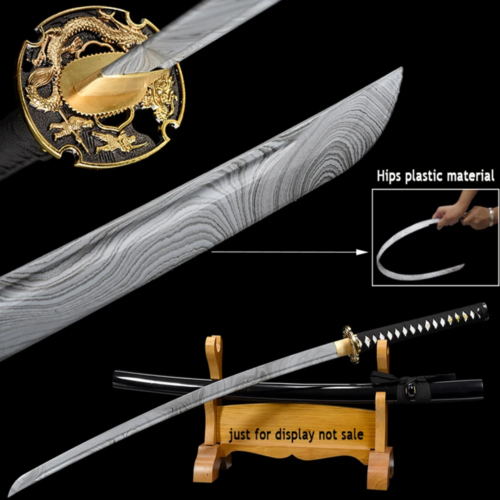 Sword Plastic Blade Full Tang Japanese Swords Katana No Shape Wooden