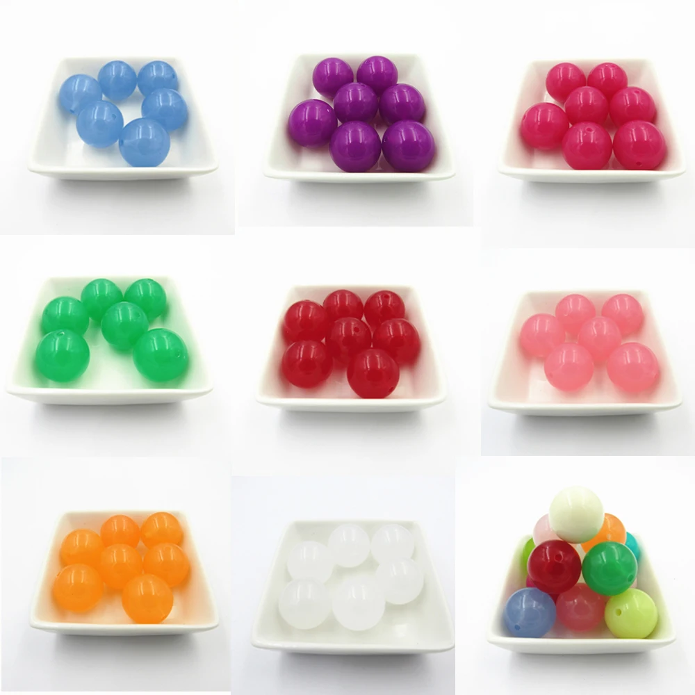 도매 6mm/8mm/10mm/12mm/14mm/16mm/18mm/20mm 아크릴 젤리 솔리드 비즈 패션 쥬얼리/DIY/수제 디자인용
