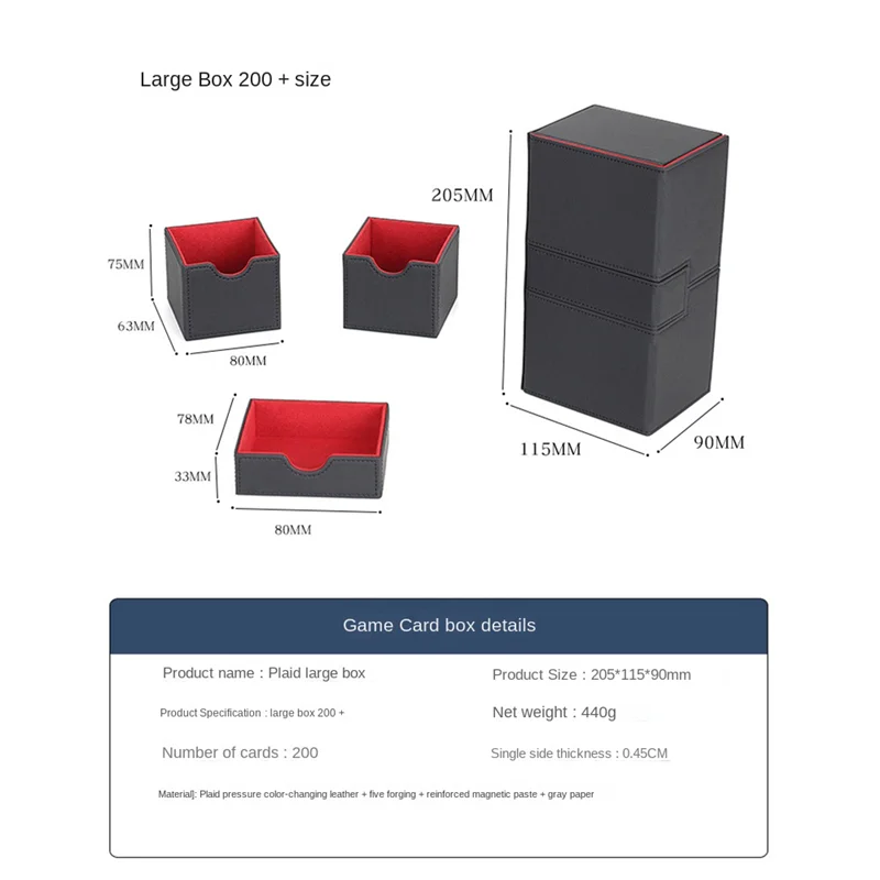 A70F-Multifunction Case Container Card Box Card Protector Deck Boxes Holds 200+ Carrying Organiser Case