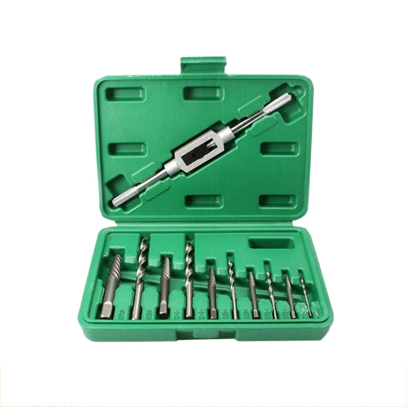 

New 11Pcs Damaged Screw Extractor Set Remove Stripped Or Broken Screws Bolt Fastener Easy Out With Right Handed Boring Drill Bit