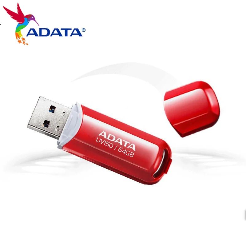 Adata-alta Velocidade Usb Flash Drive Uv150 Pen Drive Vermelho para Computador Disco u Usb 3.2 64gb 32gb Original - Imagem 3