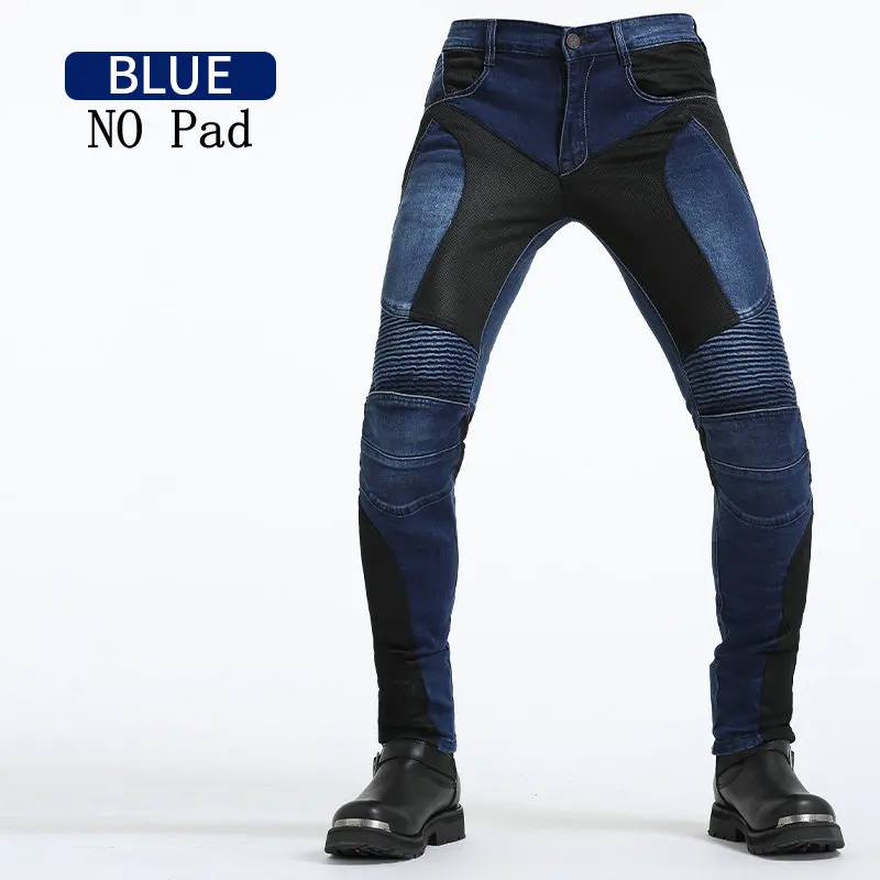 Motorcycle Jeans Leisure Motorcycle Men's Off-road Outdoor Jean cycling Summer Pants With Protect Equipment mesh breathable