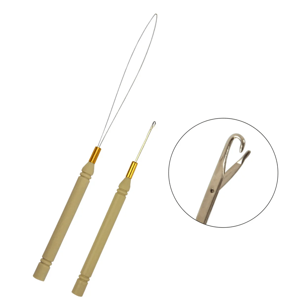 Hair Extensions Tool Kit : 500 Pieces Micro Silicone Hair Beads/Rings I-Tip Pliers Pulling loop Threader Hook Needle