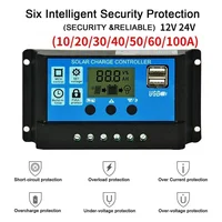Contrôleur de Charge solaire 10A à 100A, écran LCD, double régulateur automatique USB pour le soudage du système de batterie du panneau solaire 4