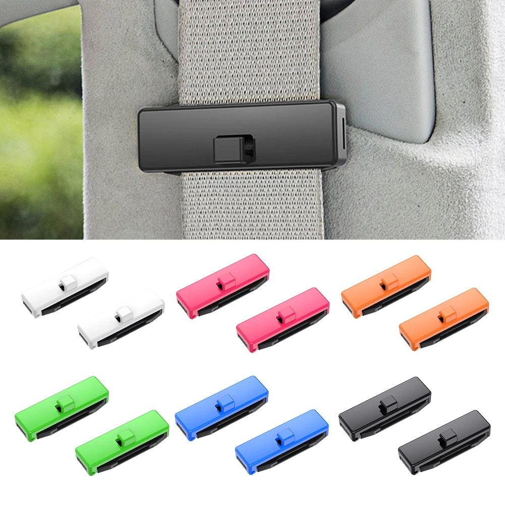 2X Universal Adjustable Six Colors Car Seats Belt Safety Holder Stopper Buckle Seats Belt Clamp Clips Interior Accessories