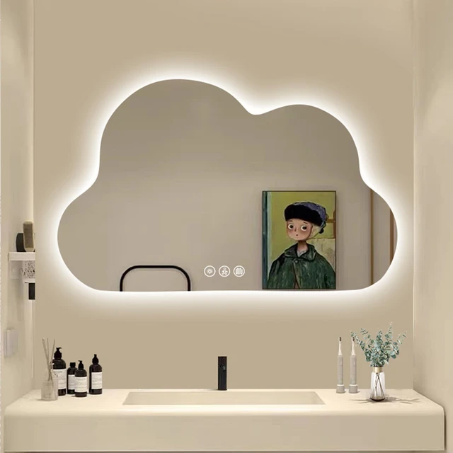 Irregular Makeup Mirror Unbreakable Heater Cleaning Fogless Bathroom Mirror  Hairdressing Glam Espelho Para Banheiro Furniture - AliExpress