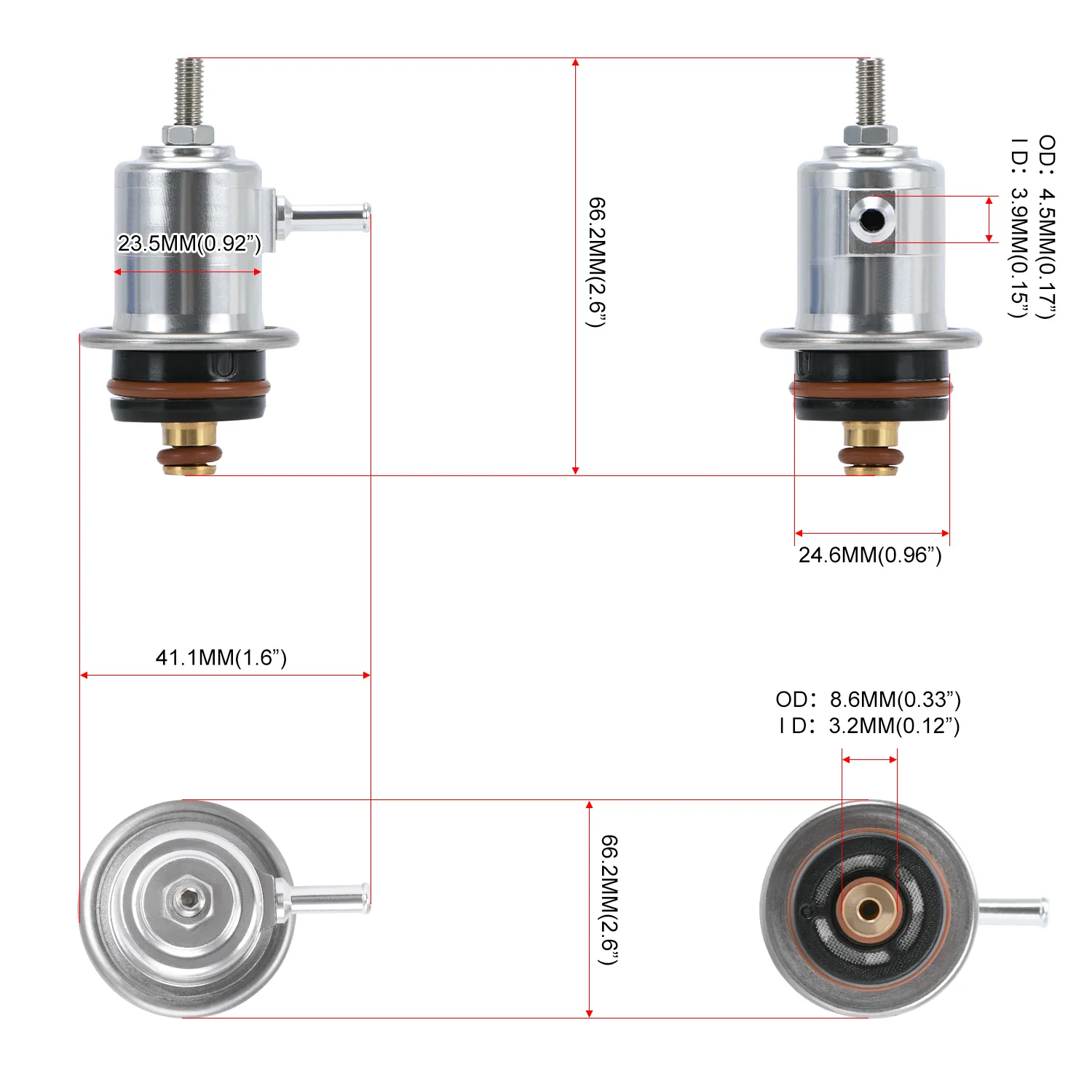 Adjustable Fuel Pressure Regulator PQY-FPR99 for VW Golf Jetta Passat Audi VAG Engine
