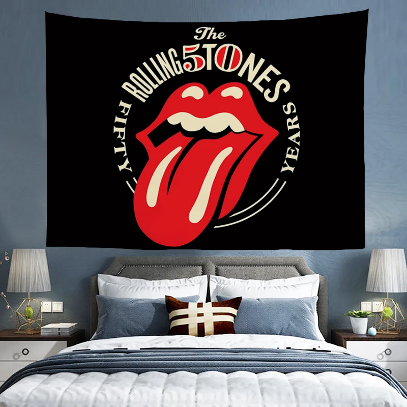 

R-rolling S-stone Tapestry Decoration Bed Room Decor Aesthetic Wall Hanging Home Decoration Accessories Custom Headboards Art