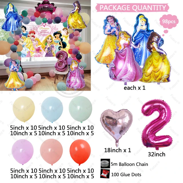 4 18 INCH FOIL DISNEY PRINCESS BALLOONS