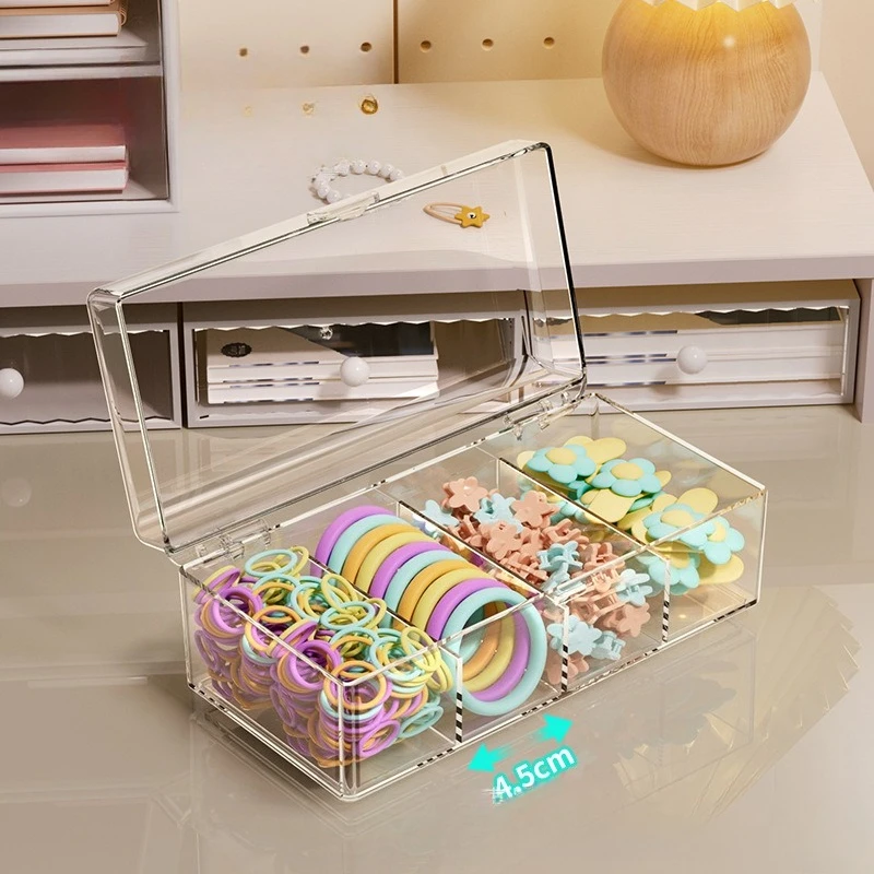 Accessoires: Transparente Haargummis aus Acryl für Haarbänder, Kosmetikaufbewahrungsbox, Schreibtisch-Schmuckorganizer_voghion.com