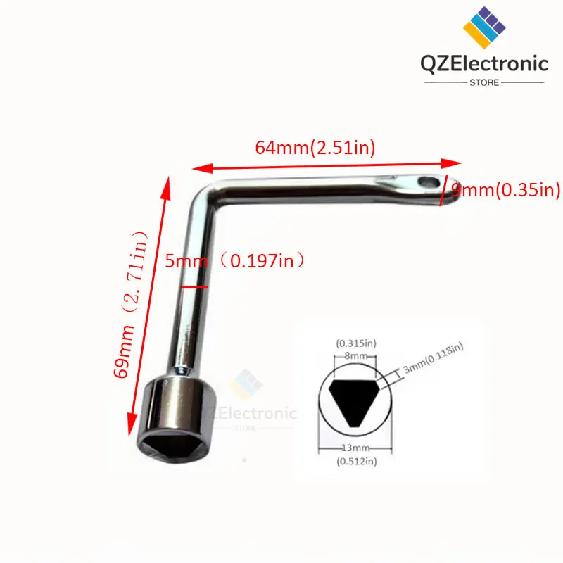 General Multi-purpose Electric Control Cabinet Inner Triangle Key Wrench Water Meter Valve Universal Inner Triangle Elevator