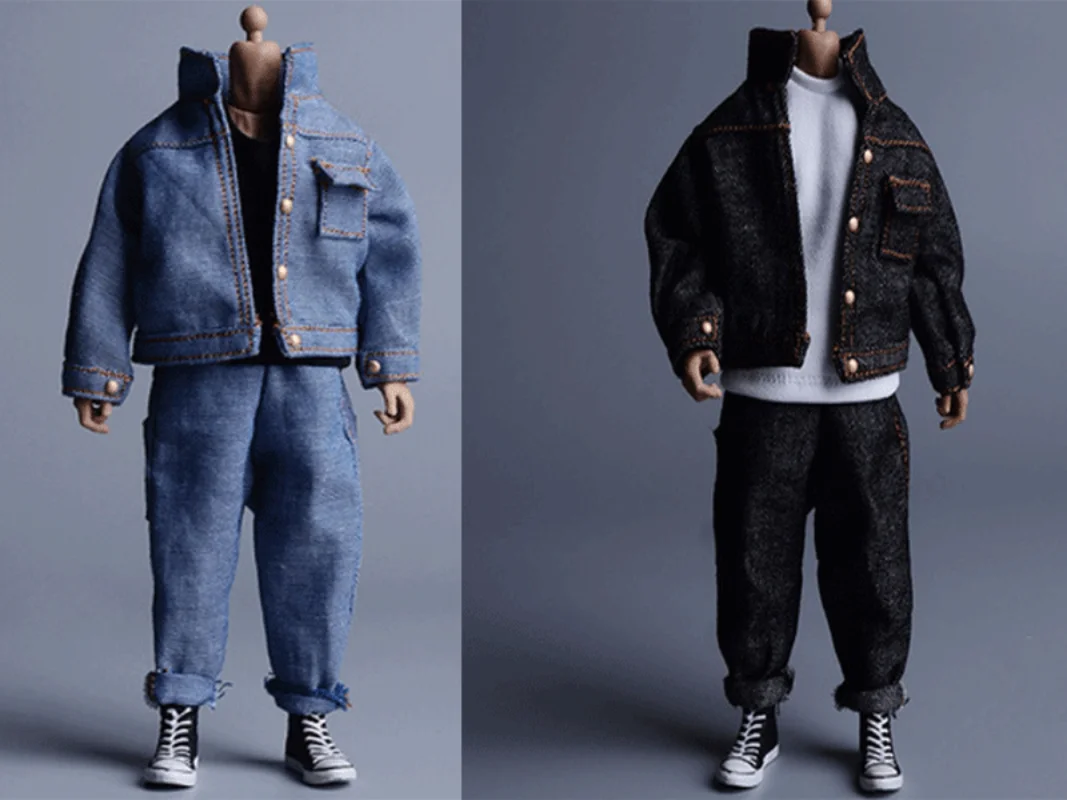 

Модная мужская джинсовая куртка ATS 1/12, модель джинсовых брюк для мужчин 6 дюймов