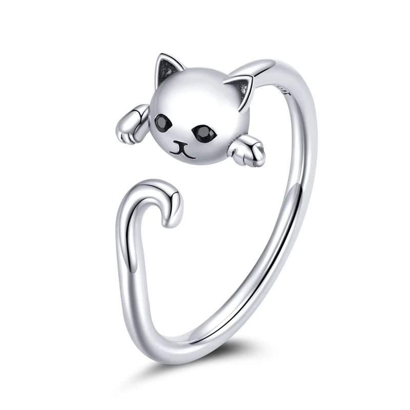 Zilveren Ring Kat - Ring Zilver - Verstelbaar - Lazy Cat Sieraden