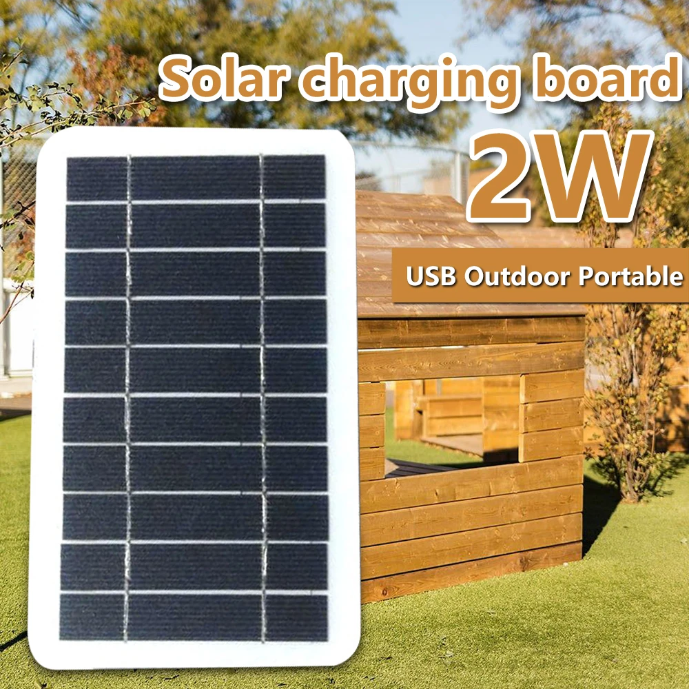 5V 2W Solar Panel Output USB Outdoor Portable Solar System Mobile Phone Chargers solar panel battery module generation board solar panel kit foldable solar charger