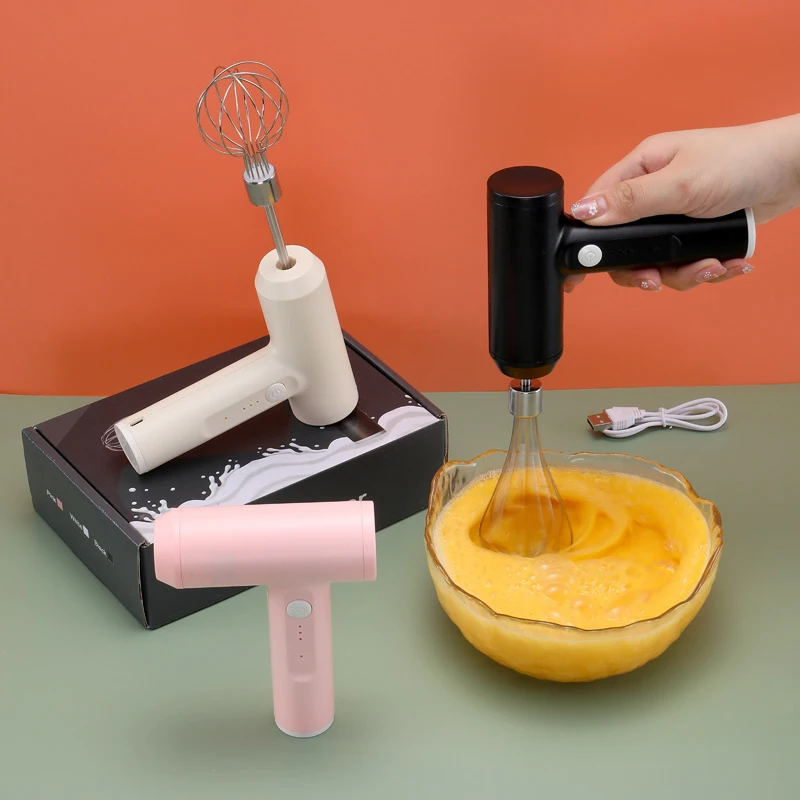 

Wireless Electric Food Mixer Portable 3 Speeds Egg Beater Baking Dough Cake Cream Mixer Portable Handheld Blender