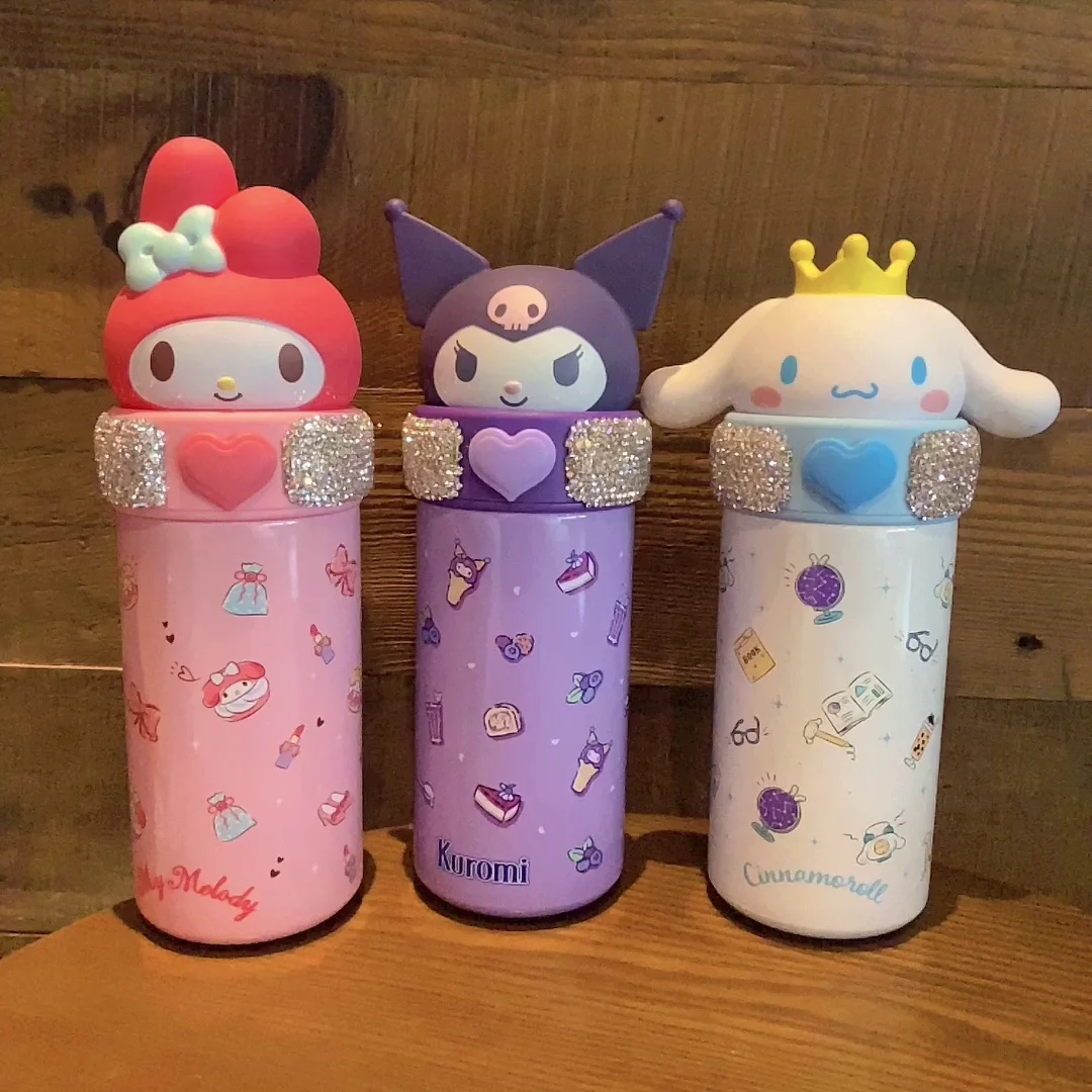 

Милая кружка-термос из нержавеющей стали 316, кружка для воды со стразами, портативная термобутылка, изысканный подарок для студентов, детей, женщин