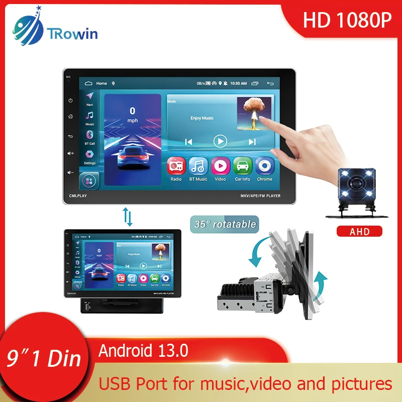

9Inch 1Din Android13 Car Radio Carplay Automotive Auto WIFI GPS FM Multimedia 2+64G Navigation Intelligent System Car Stereo