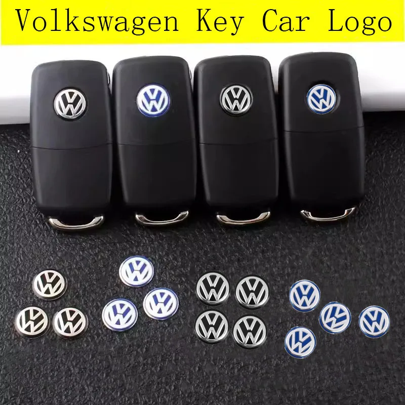 Car Metal Emblem Stickers Auto Remote Key Logo For VW GTI Polo Golf Passat Tiguan Arteon Touareg Taigo Caddy Jetta Beetle Sharan car key sticker
