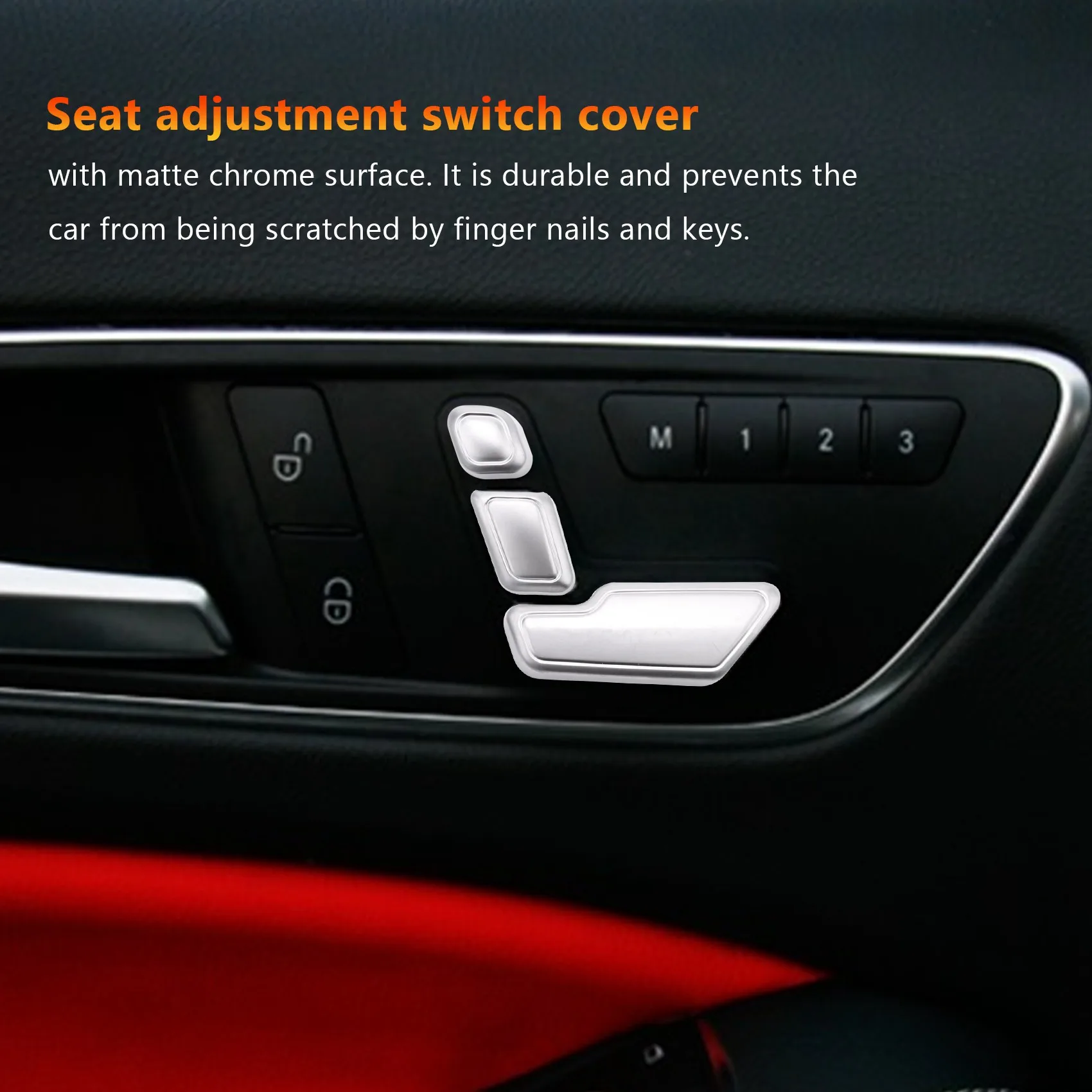 Car Zinc Alloy Door Seat Adjust Button Switch Cover Sticker Trim for Benz C E GLK GL ML Cl  W204 W212 W218 Accessories