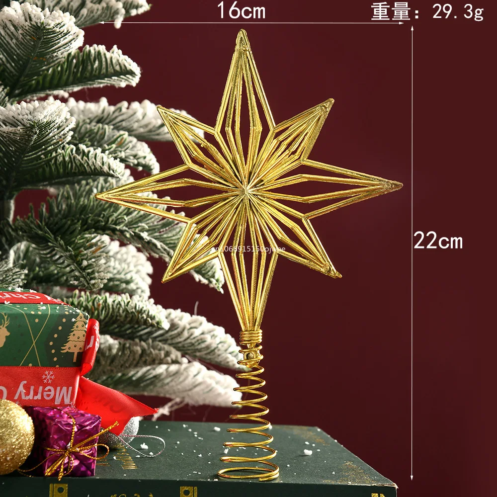 1pc Christmas Tree Topper Christmas Gold Treetop Portable Gold Tree Decoration for Hotels Restaurants Shopping Centers christmas tree decoration