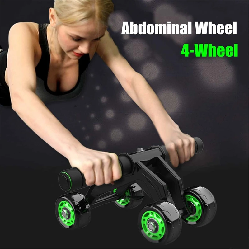 Four Wheeled Abdominal Wheel Non-slip Arm Waist Exercise Core Workout Muscles Training Fitness Equipment abdominal wheel abdominal fitness instrument abdominal workout aids