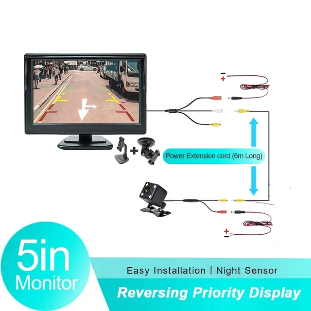 12.7 سنتيمتر سيارة كاميرا الرؤية الخلفية مراقبة احتياطية عكس نظام ركن السيارة العالمي 4LED لسيارات الدفع الرباعي بيك اب كامبر جرار RV الخ