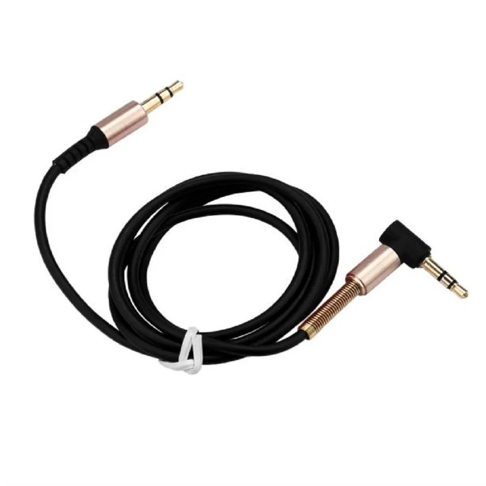 

3.5mm Jack Elbow Male to Male Stereo Headphone Car Aux Audio Extension Cable (Black)