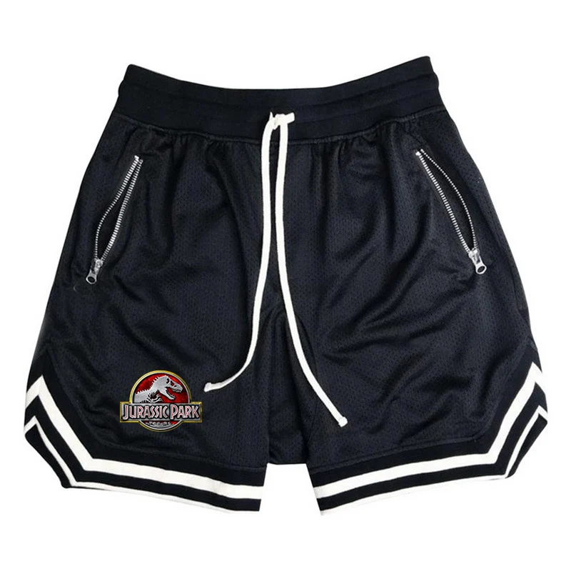2023 Shorts Men Summer New Jurassic Park Elastic Waist Casual Basketball Sports Beach Outdoor Fashion Letter Printing Pants