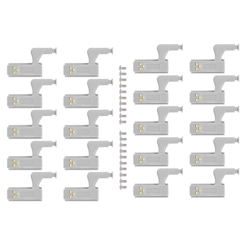 

20Pcs 0.25W Universal LED Under Cabinet Light Cupboard Inner Hinge Lamp Closet Wardrobe Sensor Light