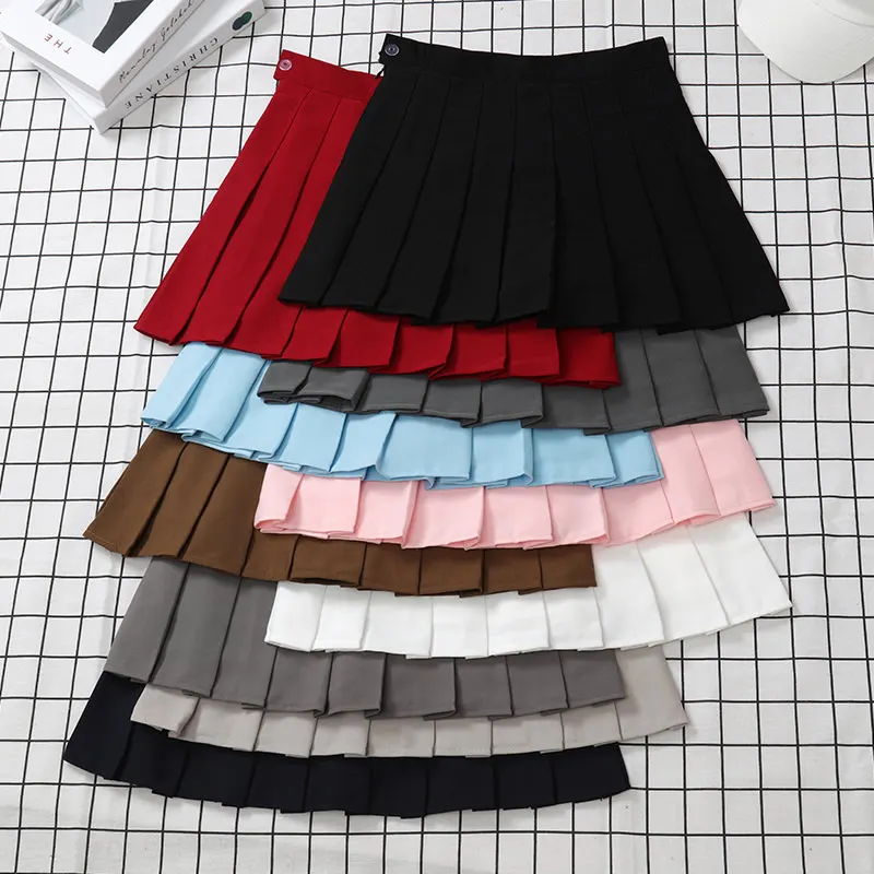 Skirt Black Women's High Waist Summer Clothes Vintage Korean Harajuku Red A Line Mini Eam School Pleated Short Skirts For Women 2