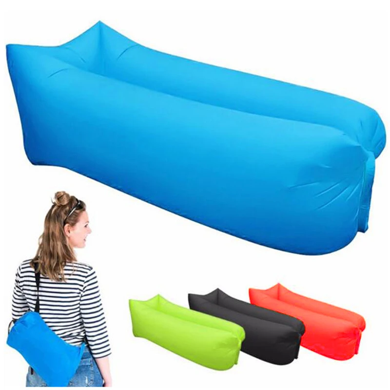 1pc Outdoor Camping Inflatable Sofa Mat Lazy Bag 3 Season Ultralight Beach Sleeping Air Bed Lounger Sports Camping Travel