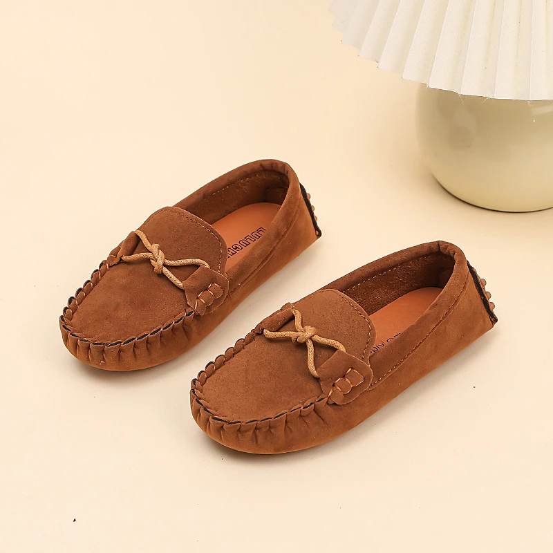 Soft Leather Baby Loafers with Bow for First Walkers